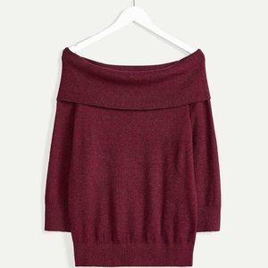NWT - Off the shoulder folded collar 3/4 sleeve